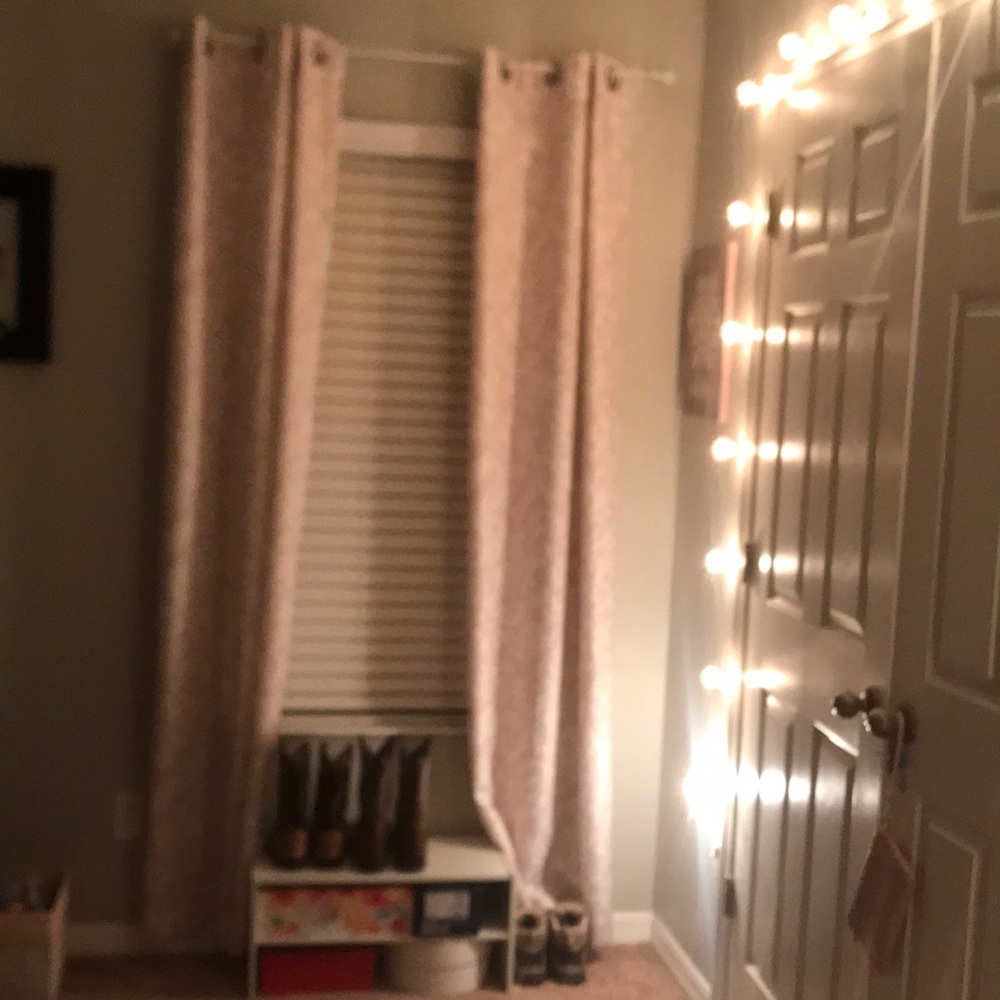 Pink curtains